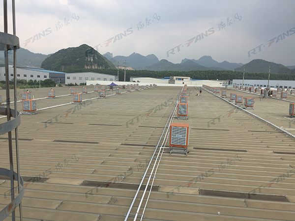 機械制造車間降溫方案,機械車間降溫解決方案,瑞泰風,柳工